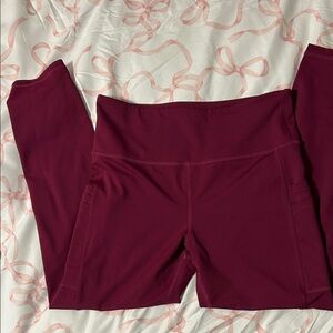 ZYIA Women's Burgundy Leggings